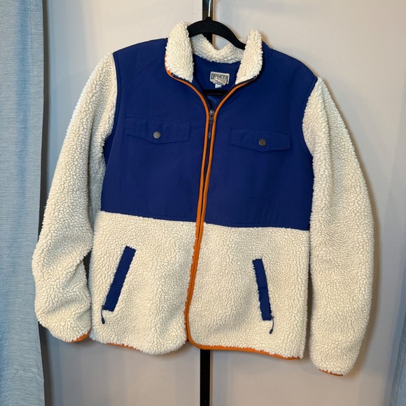 Duluth Women's Sherpa Full Zip‎ Jacket Blue Cream Size Medium - Picture 2 of 9